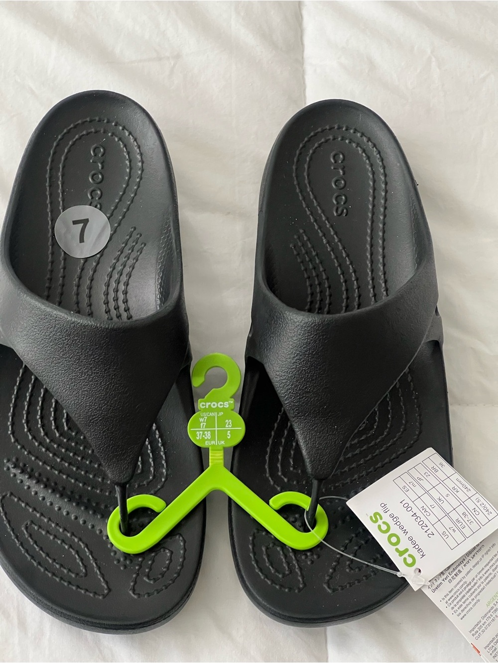 CROCS Black Unisex Foam Thong Sandals